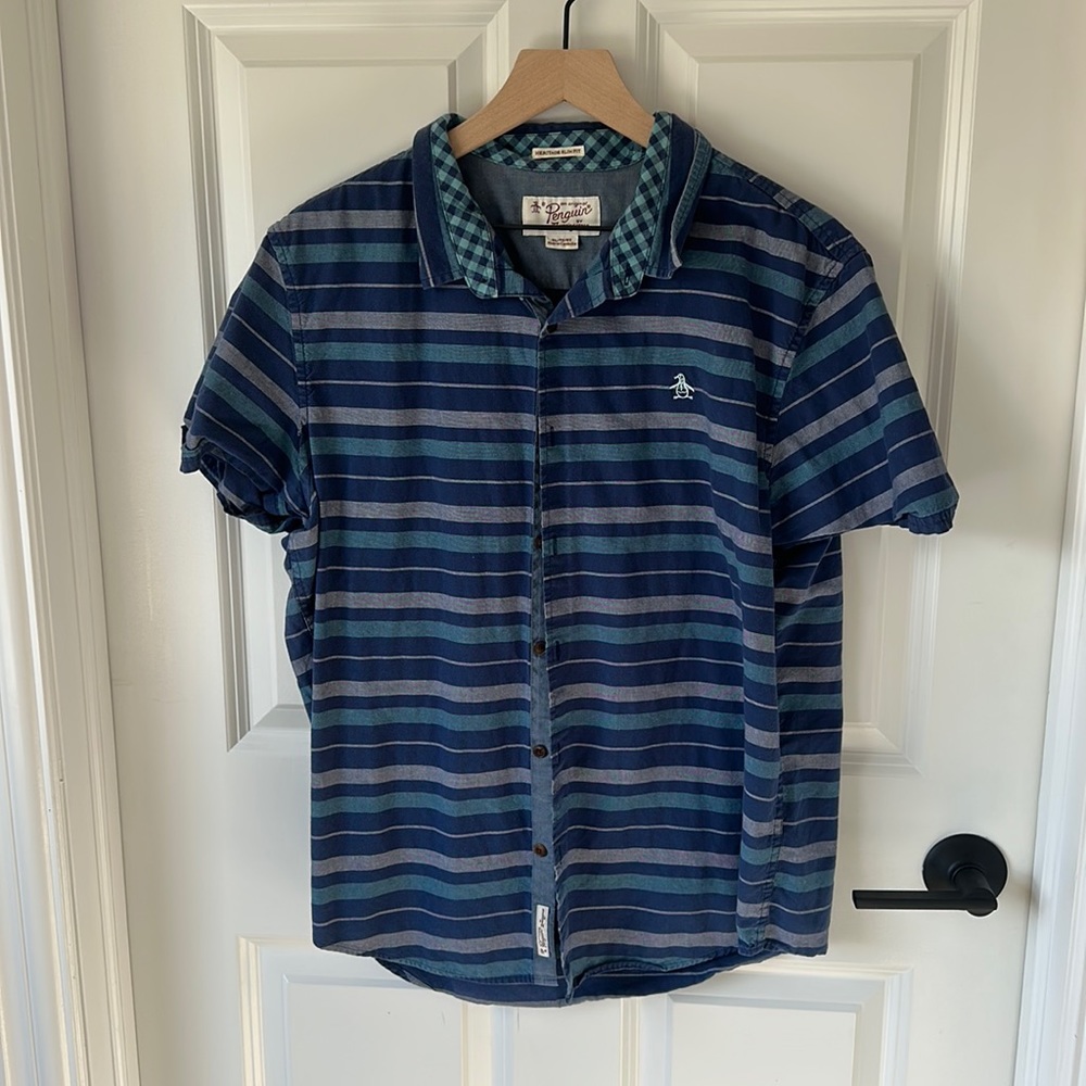Men’s extra large, slim fit Penguin button down